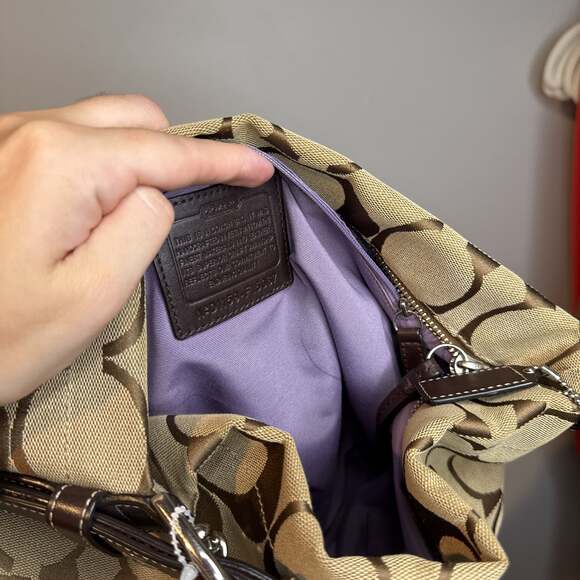 Coach Signature Duffle Hobo Shoulder Bag F15067 - Picture 3 of 3